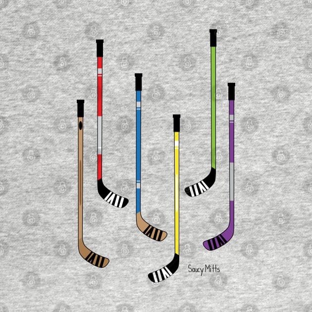 Colorful Hockey Sticks by SaucyMittsHockey